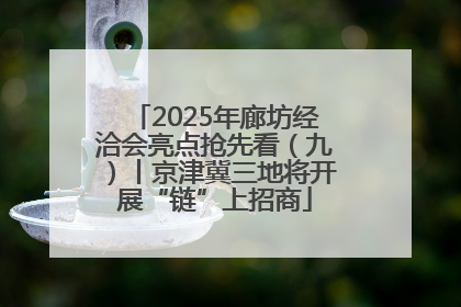 2025年廊坊经洽会亮点抢先看（九）丨京津冀三地将开展“链”上招商
